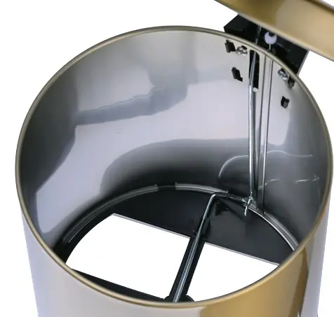Відро для сміття Mixxus Ellipse-TC0205 Brushed Gold з плавним закриттям, кругле, 5 л, золотий (MI8400) - фото 6