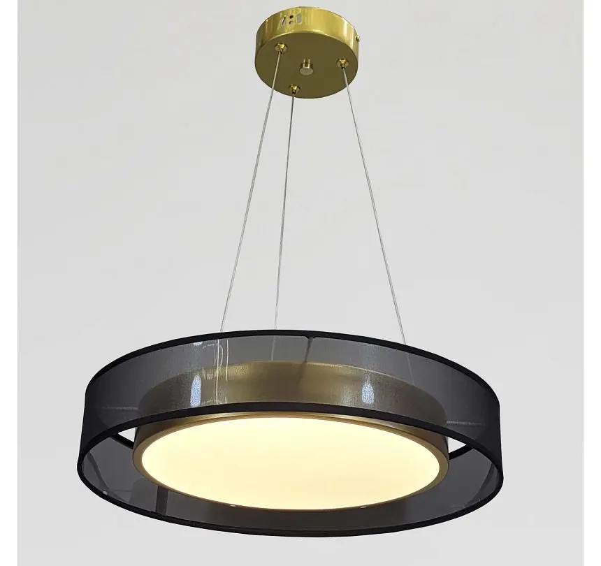 Підвісний круглий LED-світильник Artlight 2003/X4 чорний із золотим сатином та трьома режимами світла - фото 3