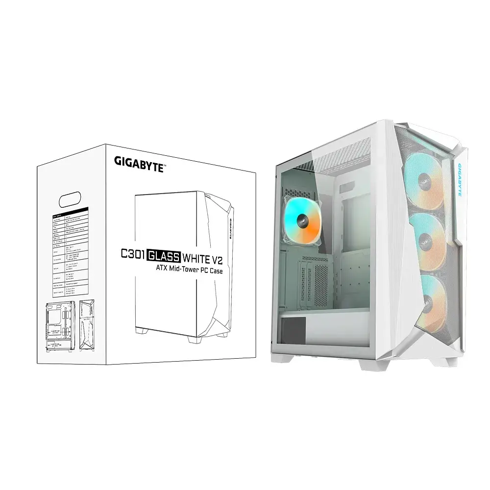 Корпус Gigabyte C301 Glass V2 White без БЖ (C301GW V2) - фото 8