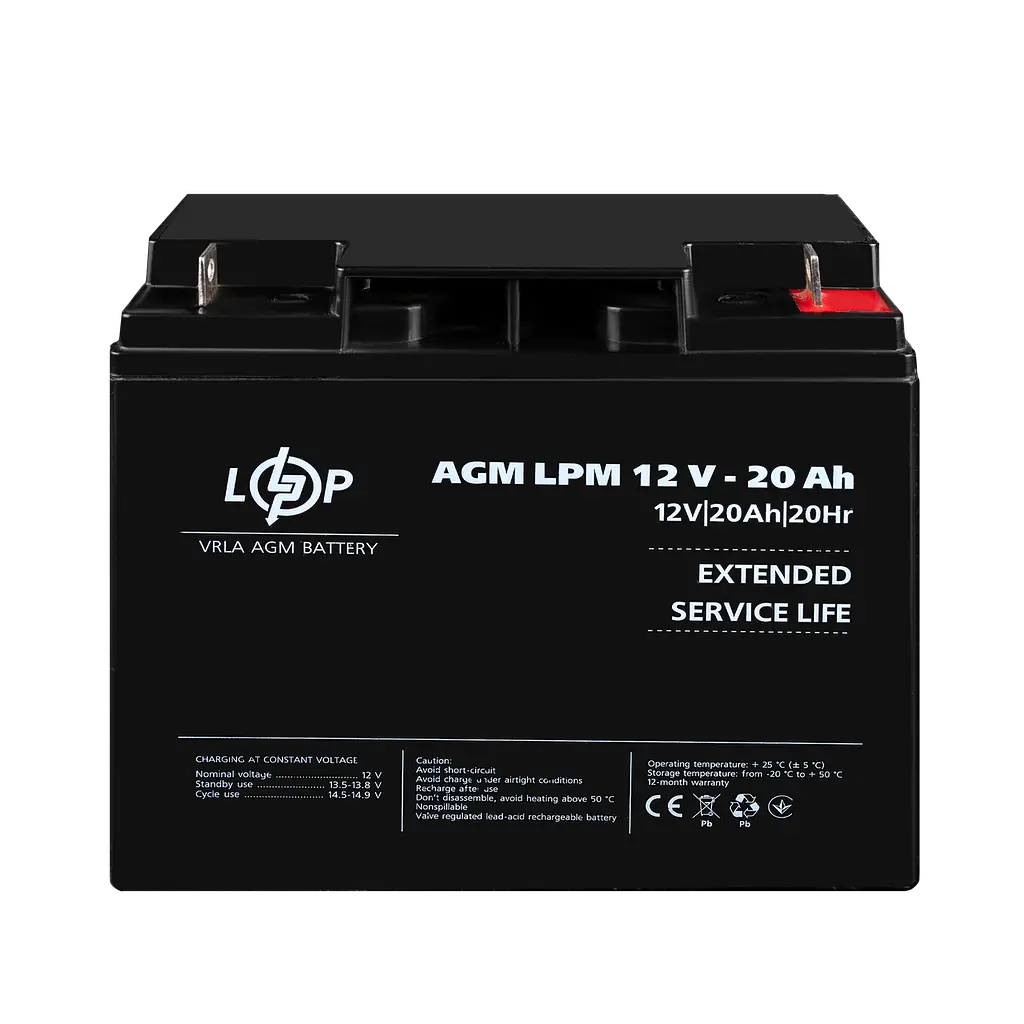 Акумулятор AGM LPM 12V - 20 Ah - фото 2