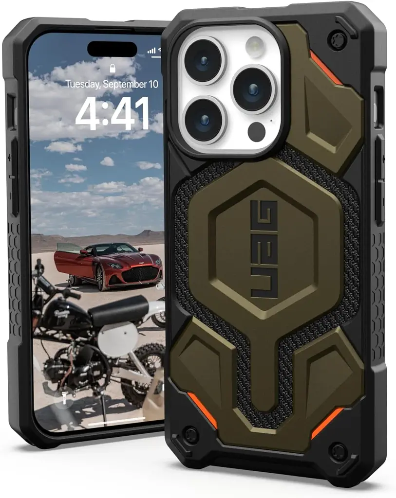 Чохол-накладка Urban Armor Gear Monarch Pro Magsafe для Apple iPhone 15 Pro Kevlar Elemental Green (11422111397B) - фото 2
