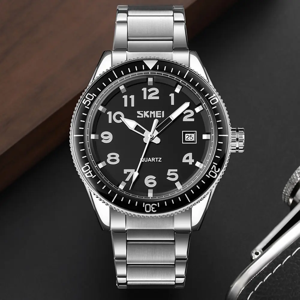Чоловічий наручний годинник 9232SSIBK Silver/Black-steel strap Skmei acs0029853 - фото 3