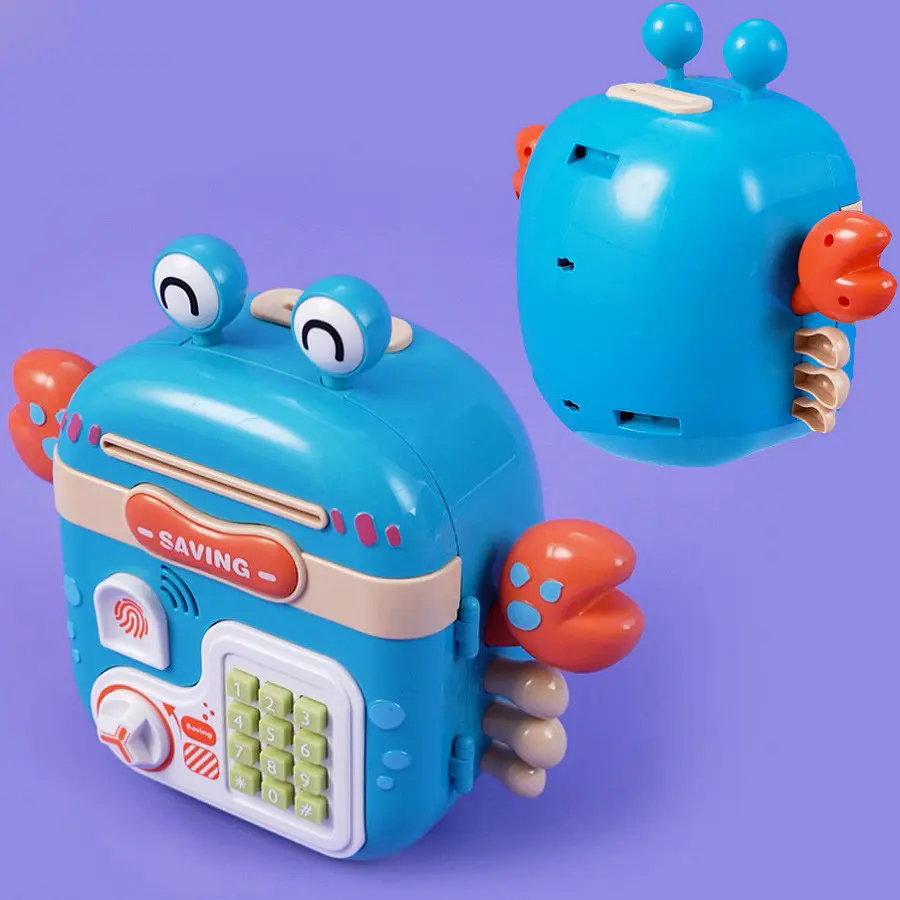 Дитяча скарбничка з Кодовим замком і відбитком Пальца Crab Piggy Bank - фото 8
