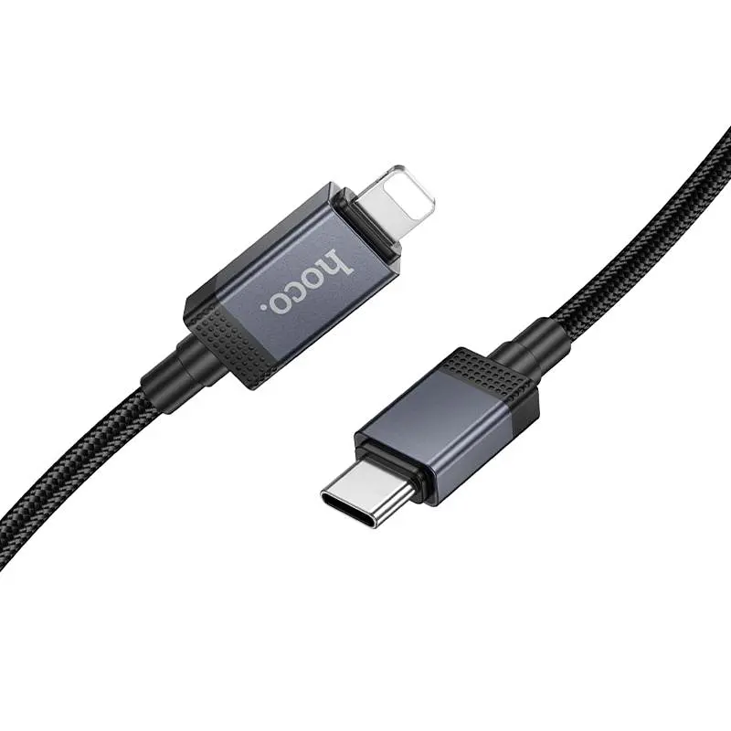 Дата кабель Hoco X118 Generous with display Type-C to Lightning 27W (1m) Black - фото 3