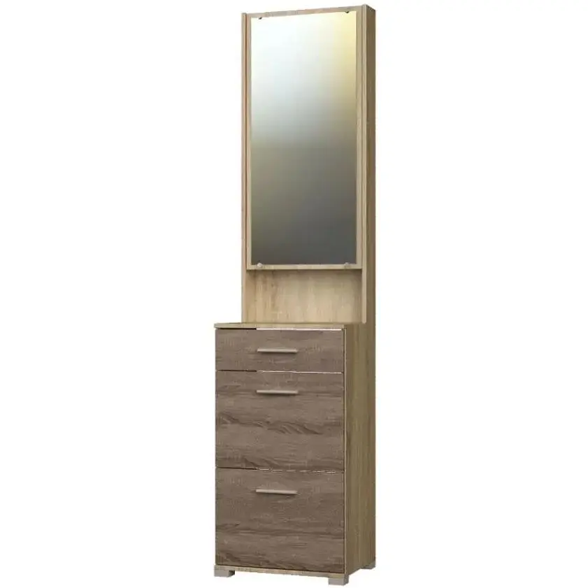 Тумба для взуття з дзеркалом Еверест Бриз ТО-4, 50х38х210 см венге/дуб молочний (EVR-2206) - фото 4