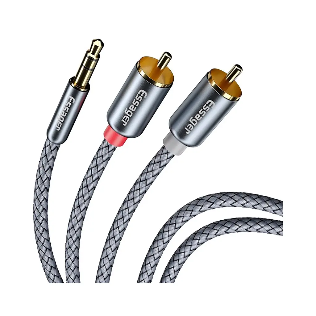 Кабель мультимедійний Essager 3.5 mm M - 2xRCA M чорний 3 м (EYPZJ-MYC0G) - фото 2
