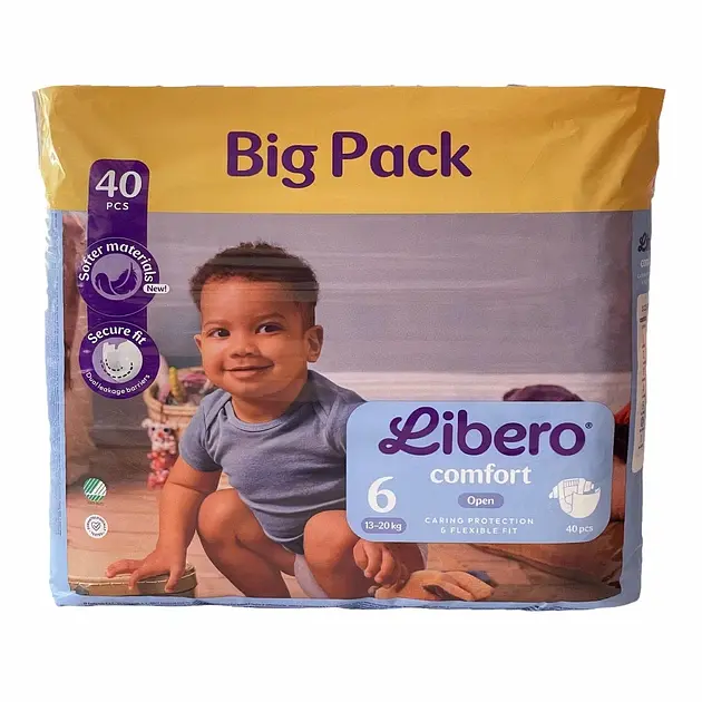 Дитячі підгузники Libero Comfort 6 (13-20 кг), 40 шт