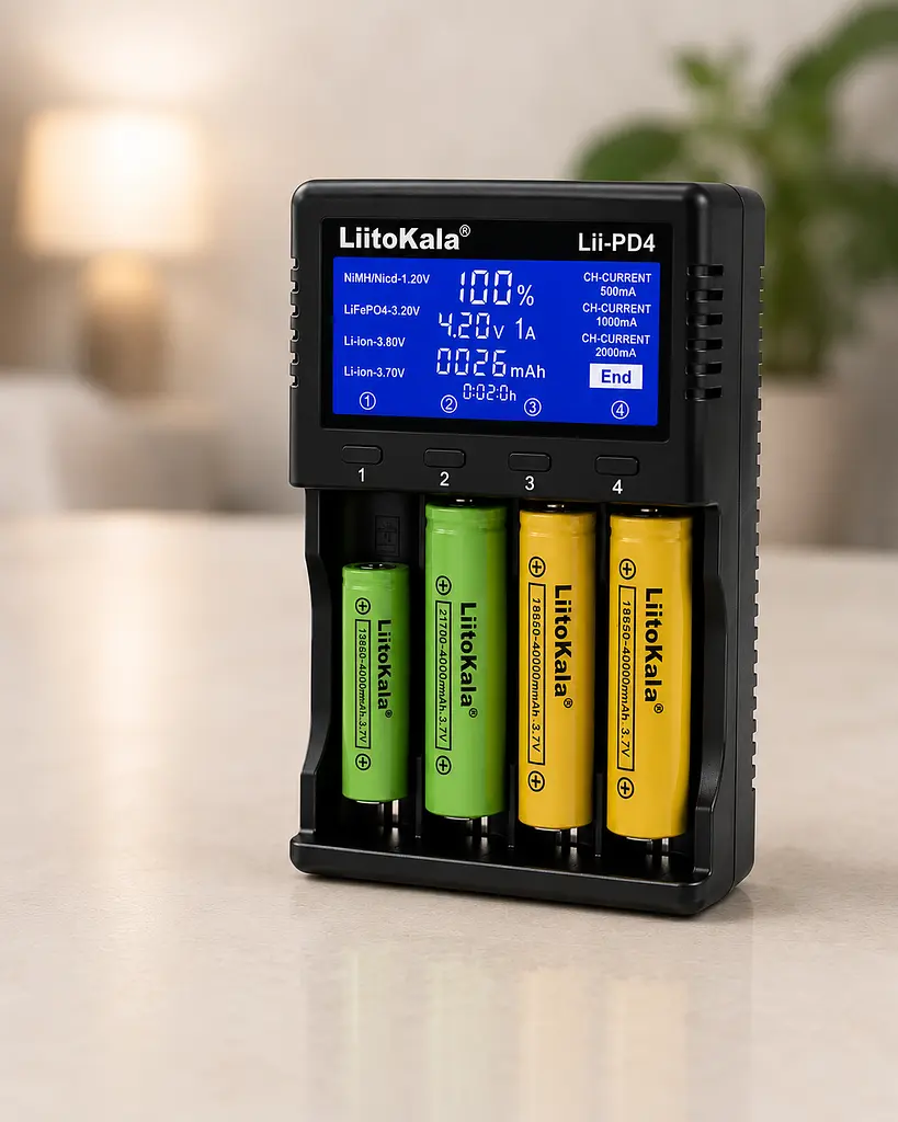 Універсальний зарядний пристрій LiitoKala Lii PD4 АА, ААА,18650, 26650, 21700 Li-Ion c LCD / Зарядний пристрій з дисплеєм - фото 2
