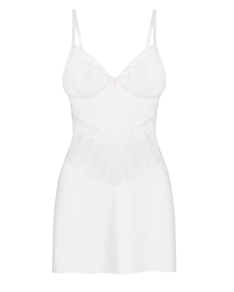 Пеньюар Obsessive Alissium chemise & thong, XS/S, мереживний ліф, стрінги в комплекті - фото 4