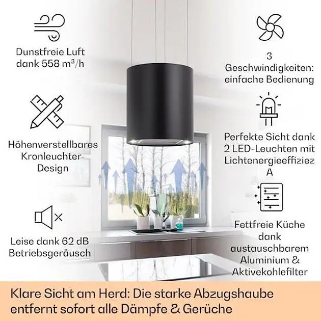 Острівна витяжка Klarstein Barett Island (10032303) - фото 2