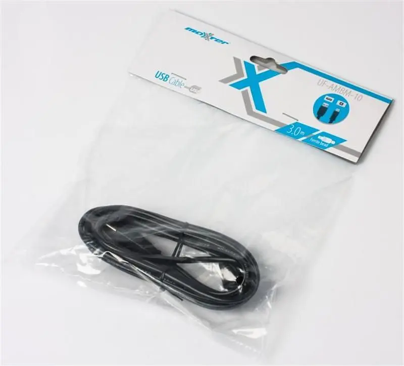 Кабель Maxxter USB - USB Type-B V 2.0 (M/M), 3 м, ферритовый фильтр, Black пакет (UF-AMBM-10) - фото 2