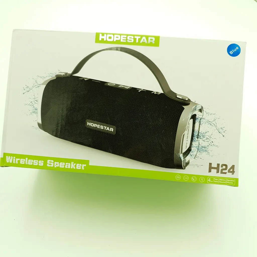 Бездротова акумуляторна колонка Bluetooth акустика FM MP3 AUX USB Hopestar H24 синій - фото 8