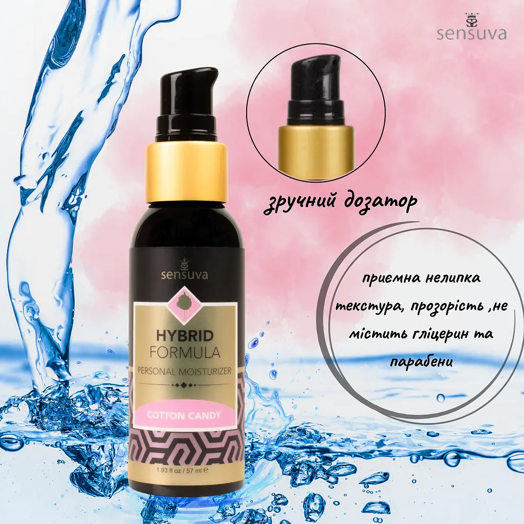 Змазка Sensuva Hybrid Cotton Candy водно-силіконова 57 мл (ROZ6501053483) - фото 2