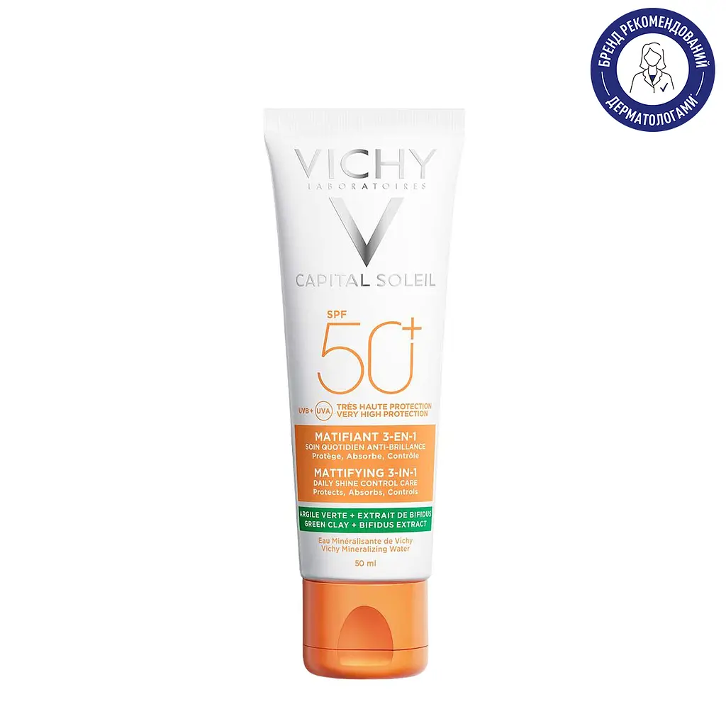 Сонцезахисний крем матовий 3в1 Vichy Capital Soleil Mattifying для жирної проблемної шкіри SPF50+ 50 мл (MB232700) - фото 2