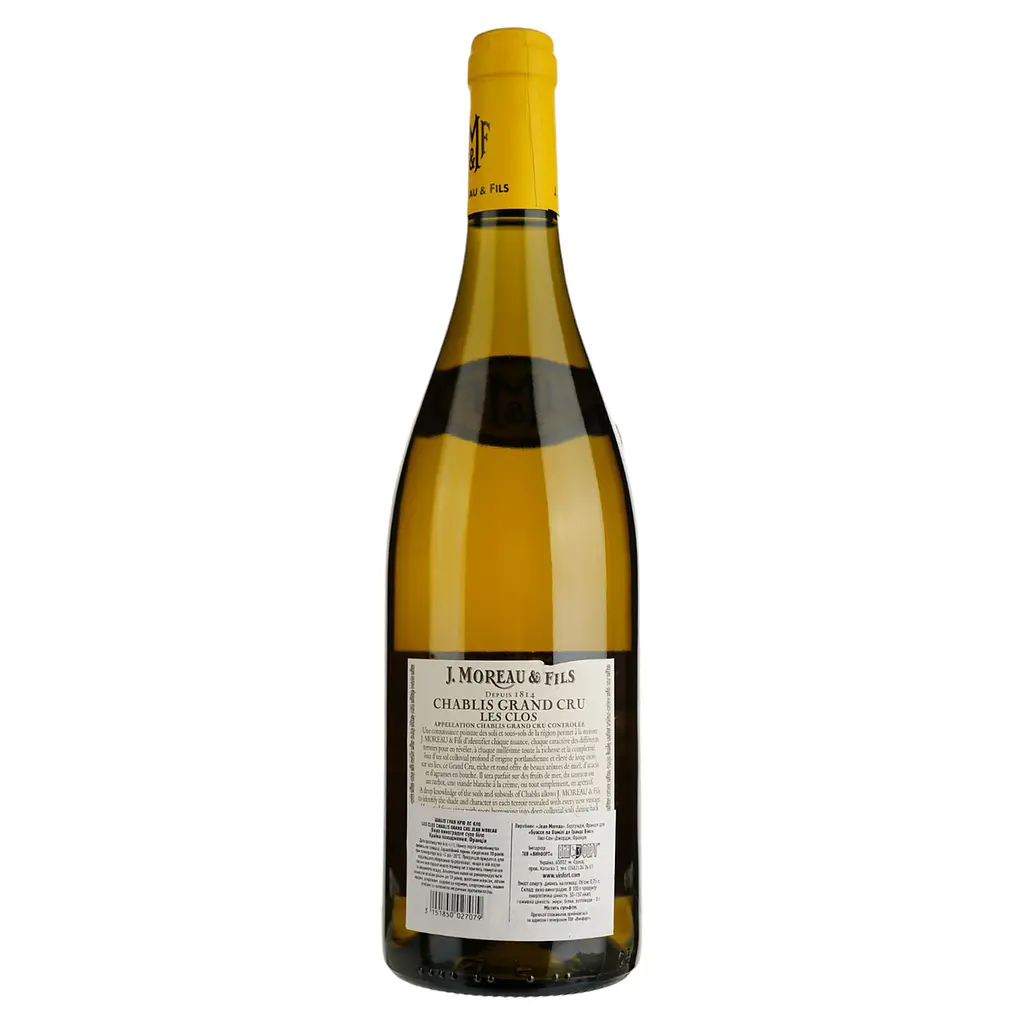 Вино J. Moreau та Fils Chablis Grand Cru Les Clos, біле, сухе, 12,5%, 0,75 л - фото 2