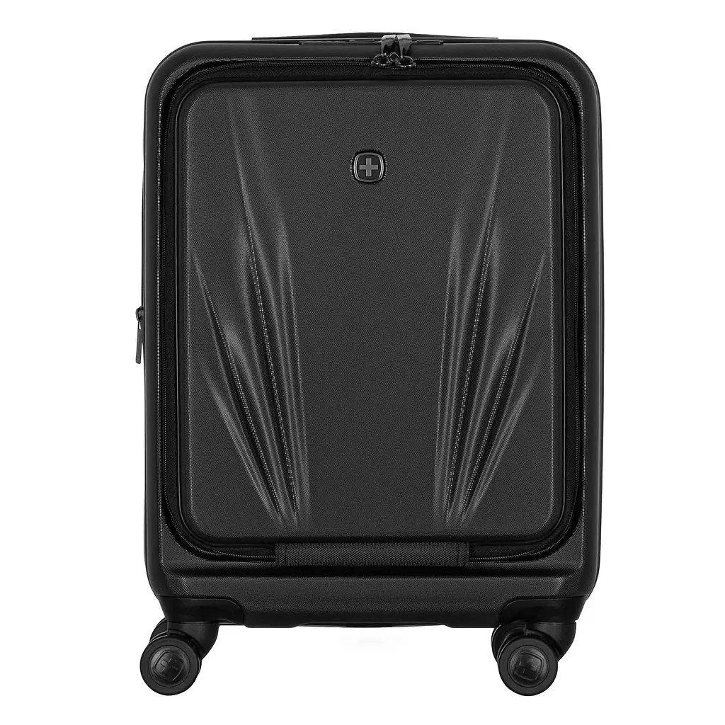 Wenger Валіза Wenger Skyon Hardside Carry-On, мала, з відсіком для н/б 16", полікарбонат, TSA, 4 колеса, розширення, USB, чорний - фото 3