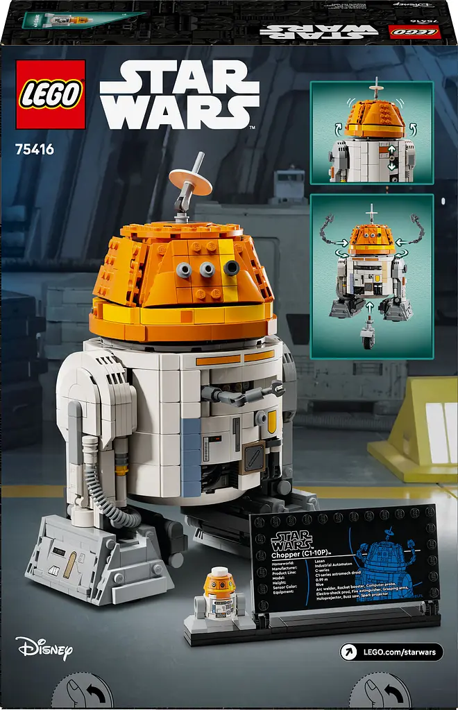 Конструктор LEGO Star Wars Чоппер (C1-10P). Дроид-астромеханик 1039 деталей (75416) - фото 18