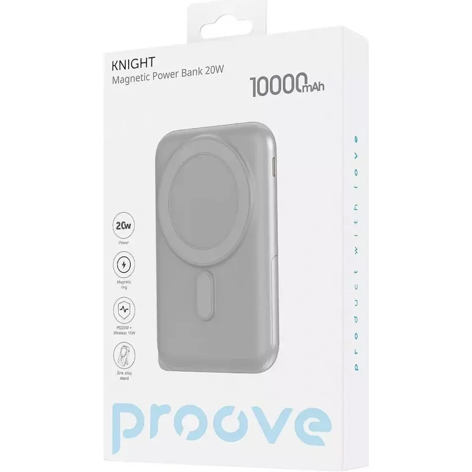 Зовнішній акумулятор Proove Knight 10000mAh 20W Dark Gray (PBGI20012205) [115580] - фото 5