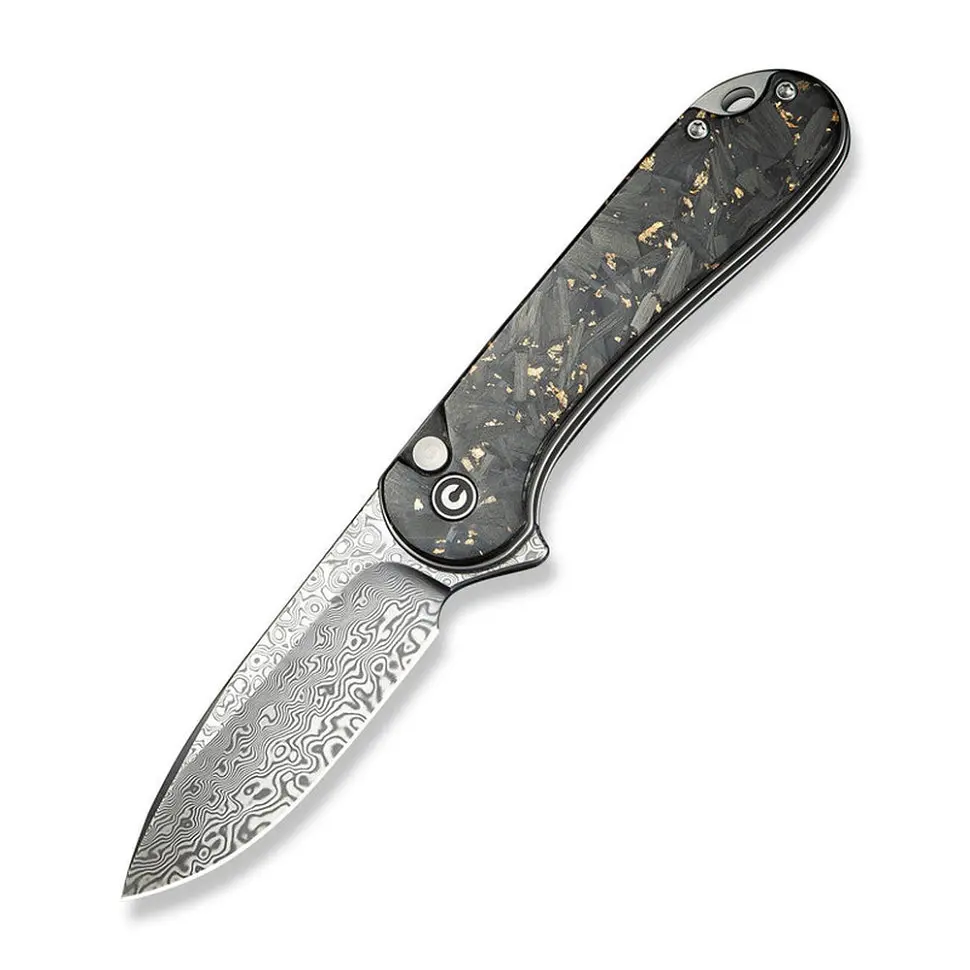 Ніж складаний кишеньковий Civivi Elementum II, (7.5 см) Damascus / Carbon Fiber & Resin