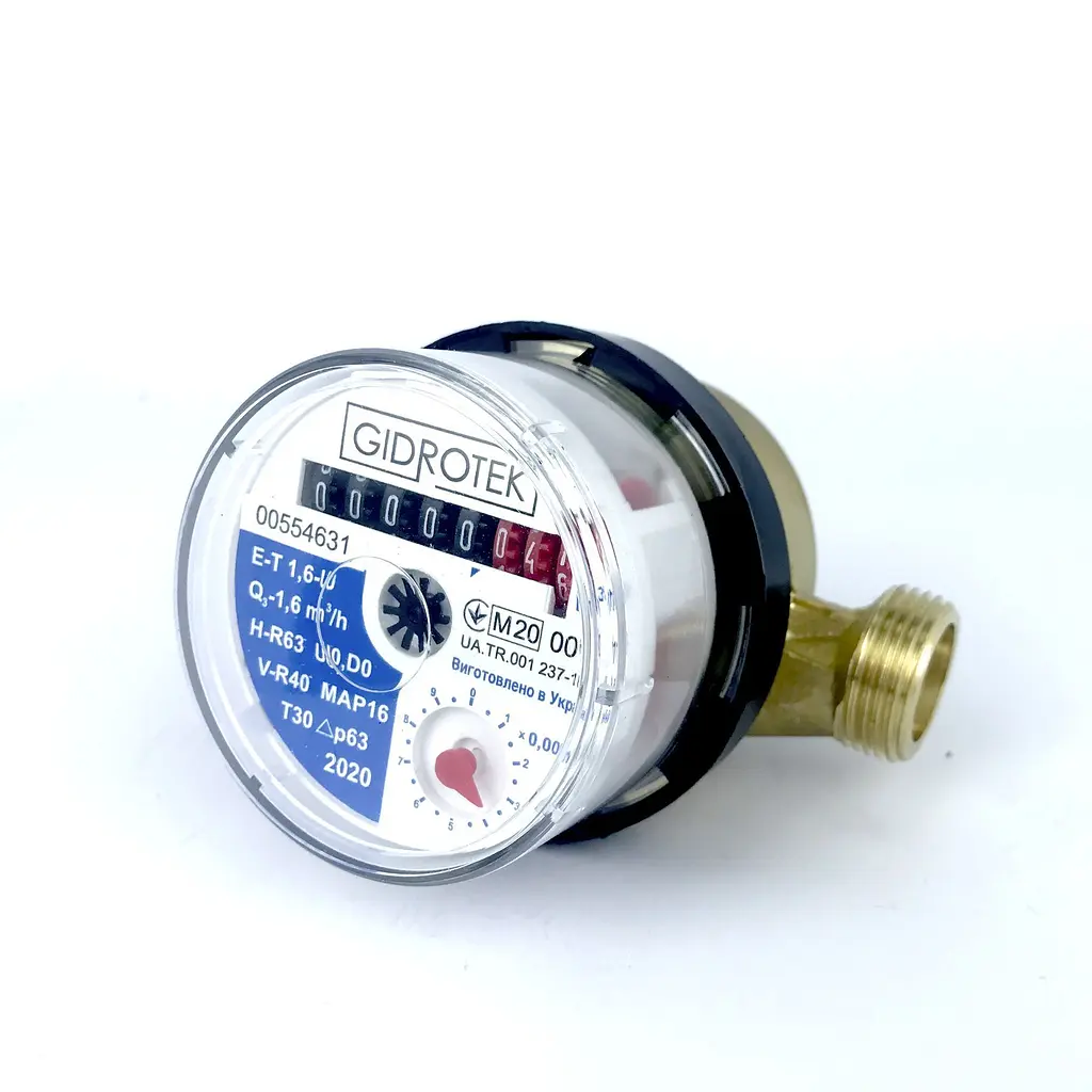 Лічильник холодної води Gidrotek E-T 1,6U 1/2″ зі штуцером (110мм) - фото 3