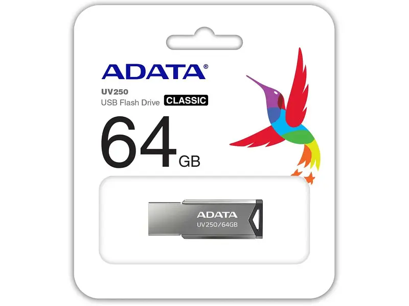 USB флеш накопичувач ADATA 64 GB UV250 Metal Black USB 2.0 (AUV250-64G-RBK) - фото 4