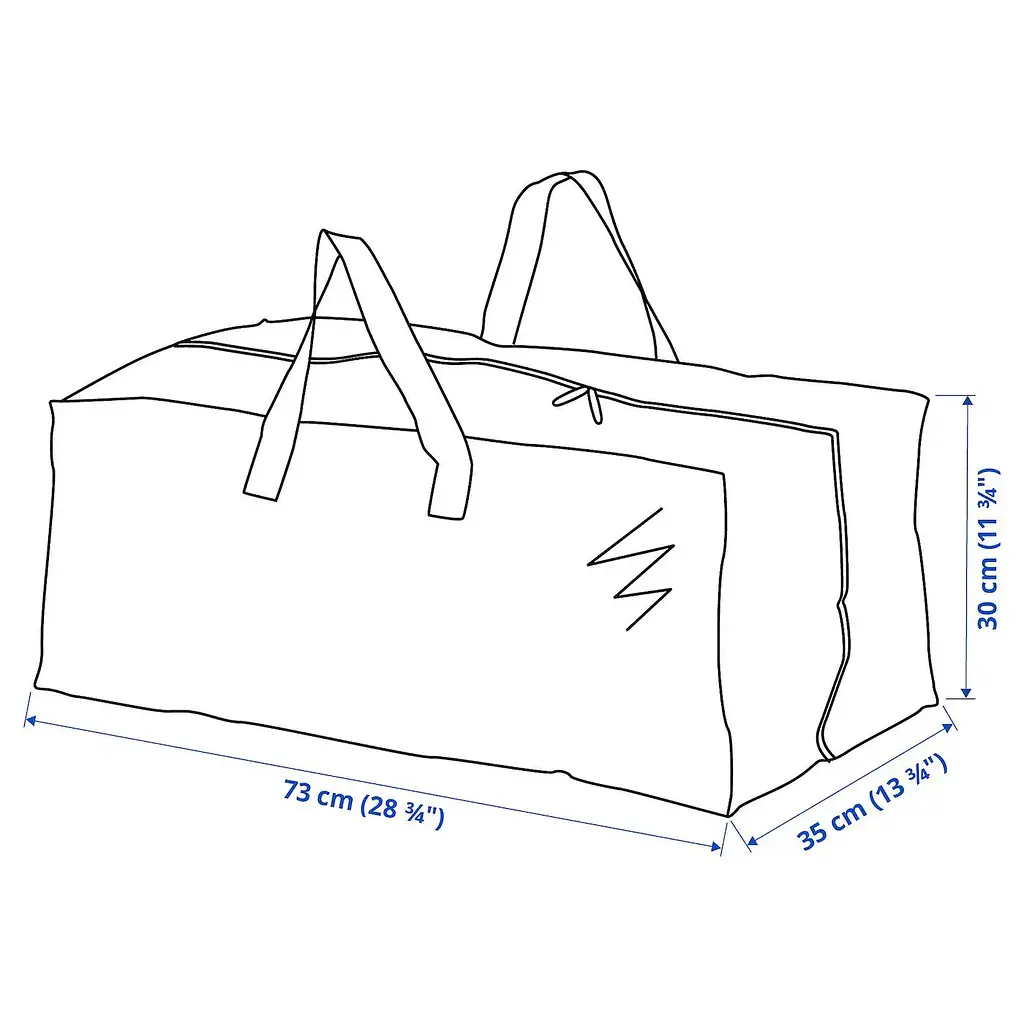 Сумка IKEA велика господарська для зберігання та переїзду, 76 л, синя, 73×35×30 см - фото 10
