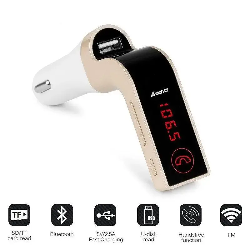 FM трансмітер у машину Bluetooth G7 з USB-зарядкою та мікрофоном - фото 5