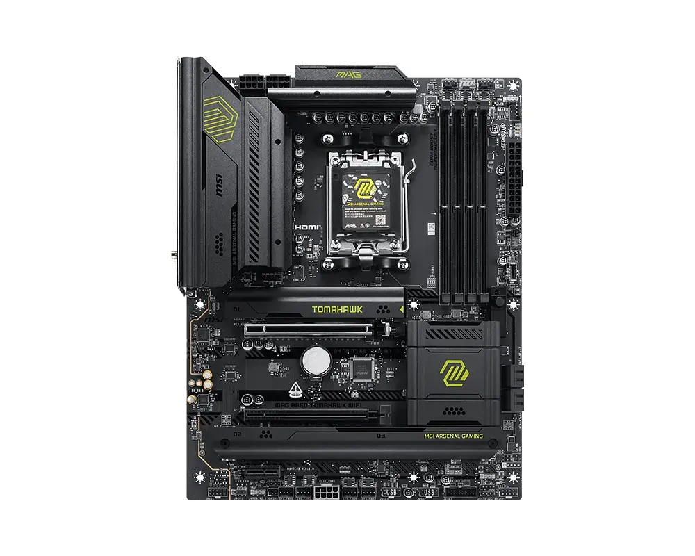 MSI Материнська плата MAG B850 TOMAHAWK WIFI sAM5 B850 4xDDR5 M.2 HDMI Wi-Fi BT ATX