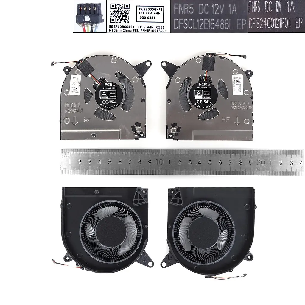 Вентилятори 12V CPU+GPU для Lenovo Legion S7-15ACH6 Type 82K8, (FNR5+FNR6, DC28000GJF0, DC28000GKF1) - фото 3
