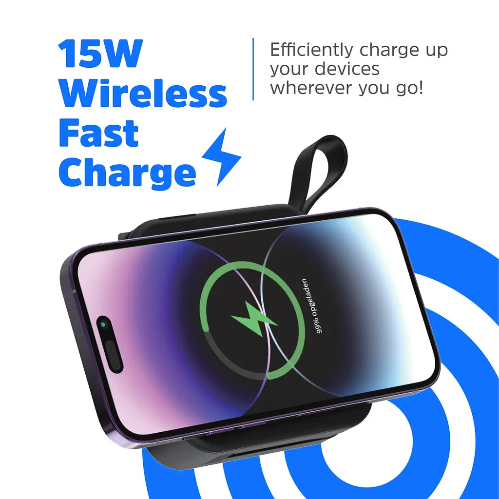 Універсальна мобільна батарея Energizer Magnetic Wireless 10000mAh 20W PD,AC зарядка,QI-15W, built-in USB-C,USB-А,USB-C In/Out - фото 10