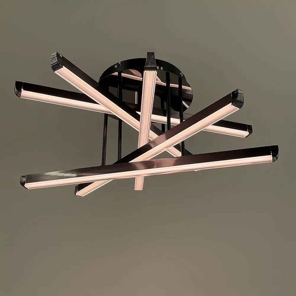 Футуристическая Led люстра в корпусе черный хром Ст. 77018-5 Gray+BK | Line F - фото 6