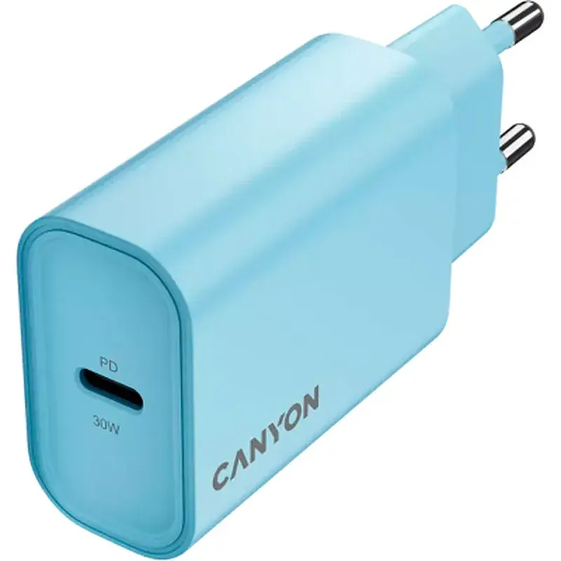 Зарядний пристрій Canyon 30CL OnCharge USB-C PD30W Light Blue (CNE-CHA30CLLBL) - фото 3