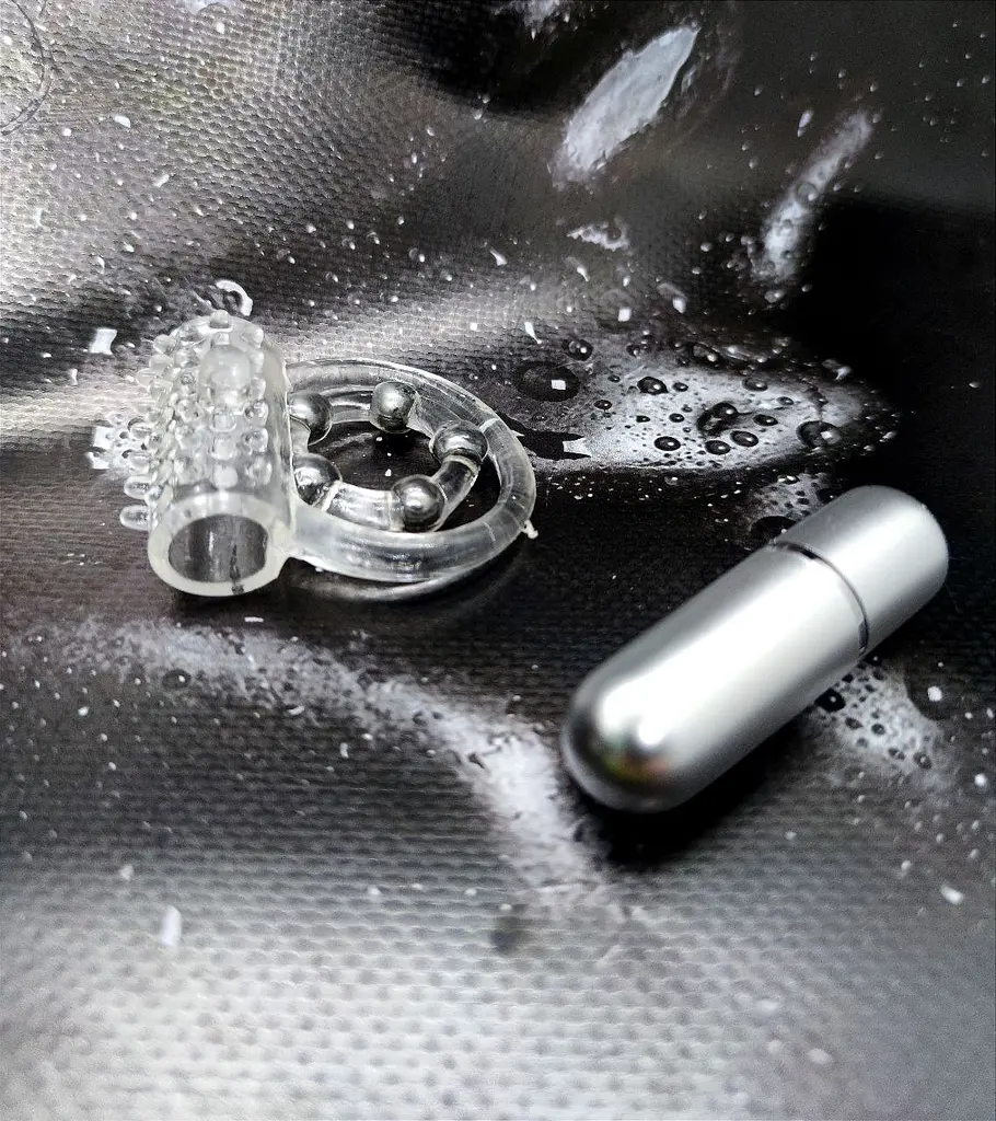 Подвійне віброкільце CalExotics Maximus Ring 5 Stroker Beads, 6х2.5 см (прозорий) - фото 3