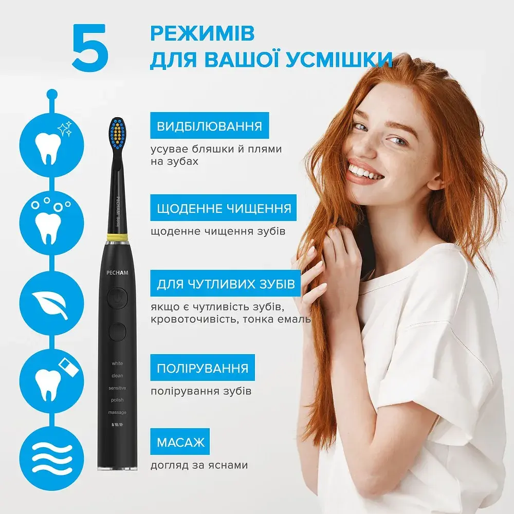 Електрична зубна щітка Pecham Travel PC-085 Black - фото 9