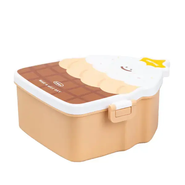 Ланч-бокс дитячий зі столовими приборами Cake 20*18*8 см, шоколад TS Kitchen HP12271BR - фото 7