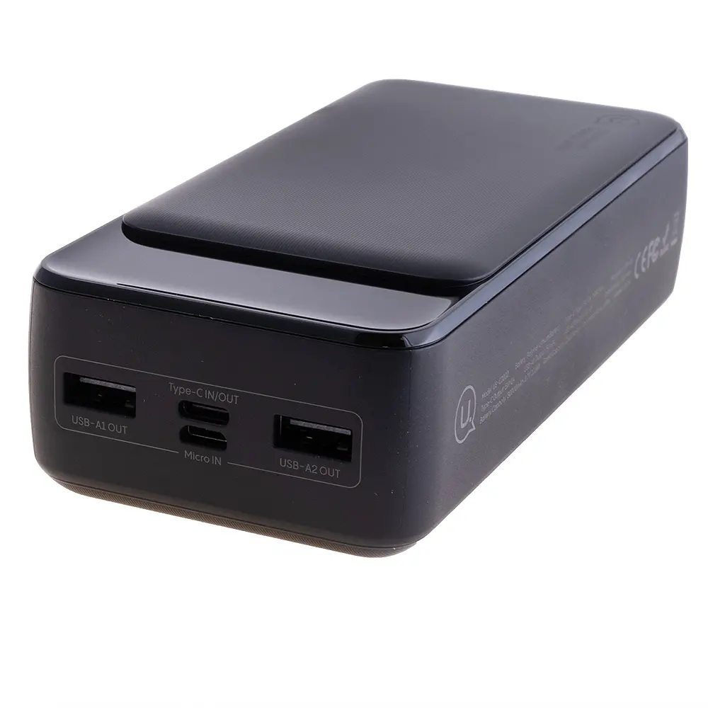 Power Bank Usams US-CD202 30000mAh 3 Ports Display black зовнішній акумулятор (6958444905617) - фото 3
