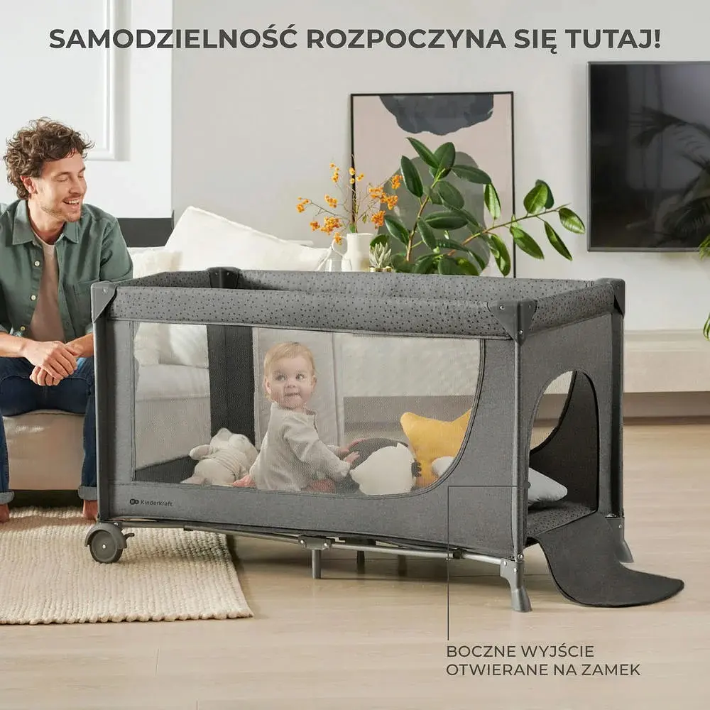 Манеж-кровать Kinderkraft Joy 2 Dark Grey (5902533925117) - фото 5