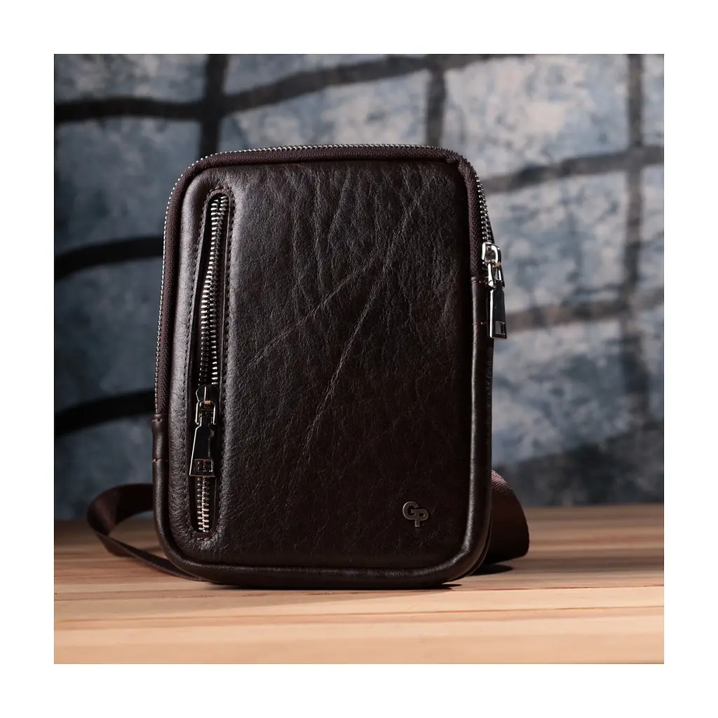 Сумка Grande Pelle Бананка з гладкої натуральної шкіри Коричнева (22880) - фото 2