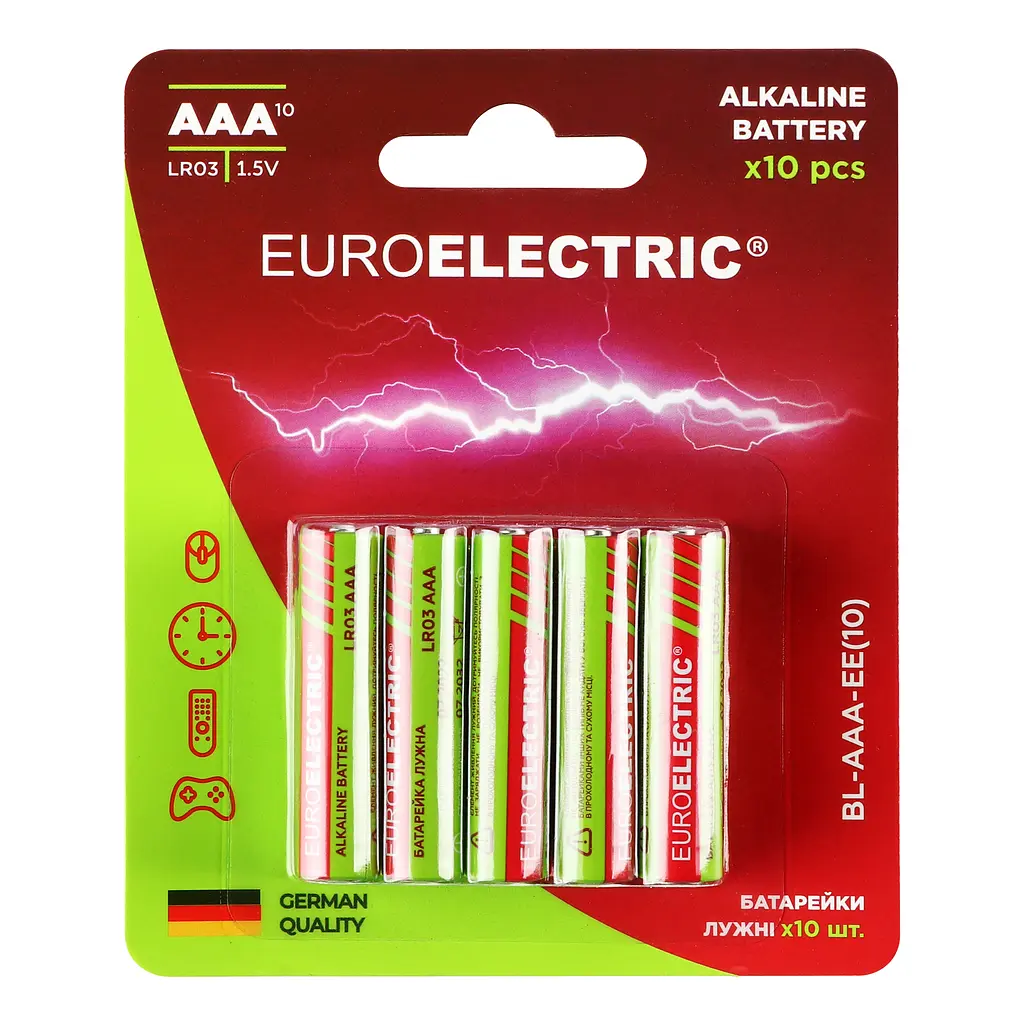 Батарейки Euroelectric AAA LR03 1,5V, 10 шт. - фото 2