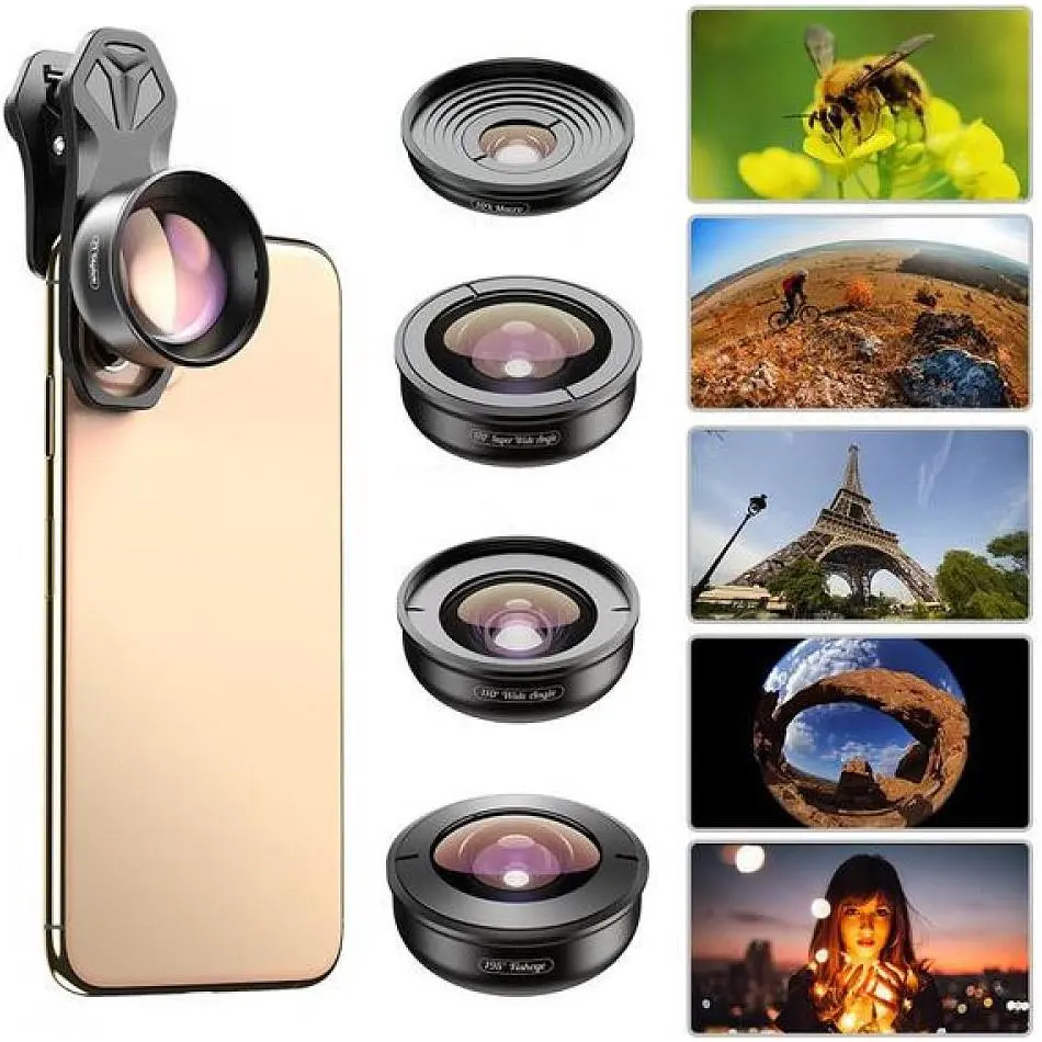 Набір об'єктивів для телефону Apexel 5 in 1 Phone Lens Kit [APL-HB5] [94572] - фото 4
