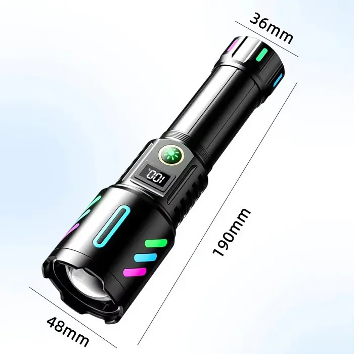 Аккумуляторный фонарь с флуоресцентной окраской 1143-TG PM10-TG 1x26650 Power Bank ЗП Type-C - фото 9