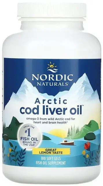 Риб'ячий жир з печінки тріски Nordic Naturals Cod Liver Oil 1000 мг 180 капсул Лимон