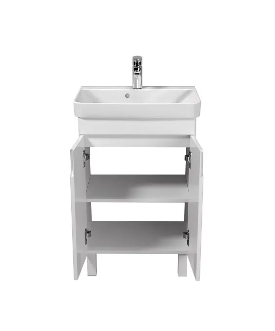 Тумба Мойдодир Simple White 55-U з умивальником River 55 Білий універсальна Білий - фото 6