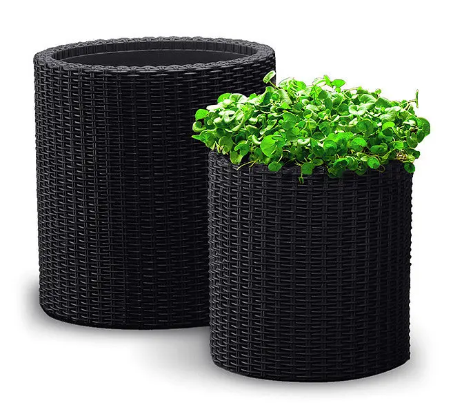 Горщик для квітів Keter 39 л Cylinder Planter Large сірий - фото 2