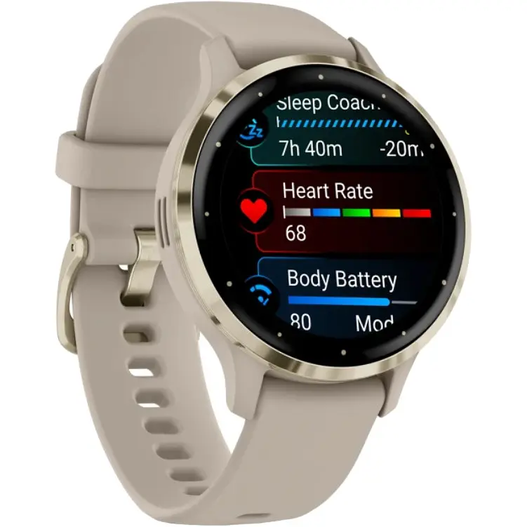 Смарт-годинник Garmin Venu 3S Soft Gold S. Steel Bezel w. French Gray Case and S. Band (010-02785-02) - фото 3