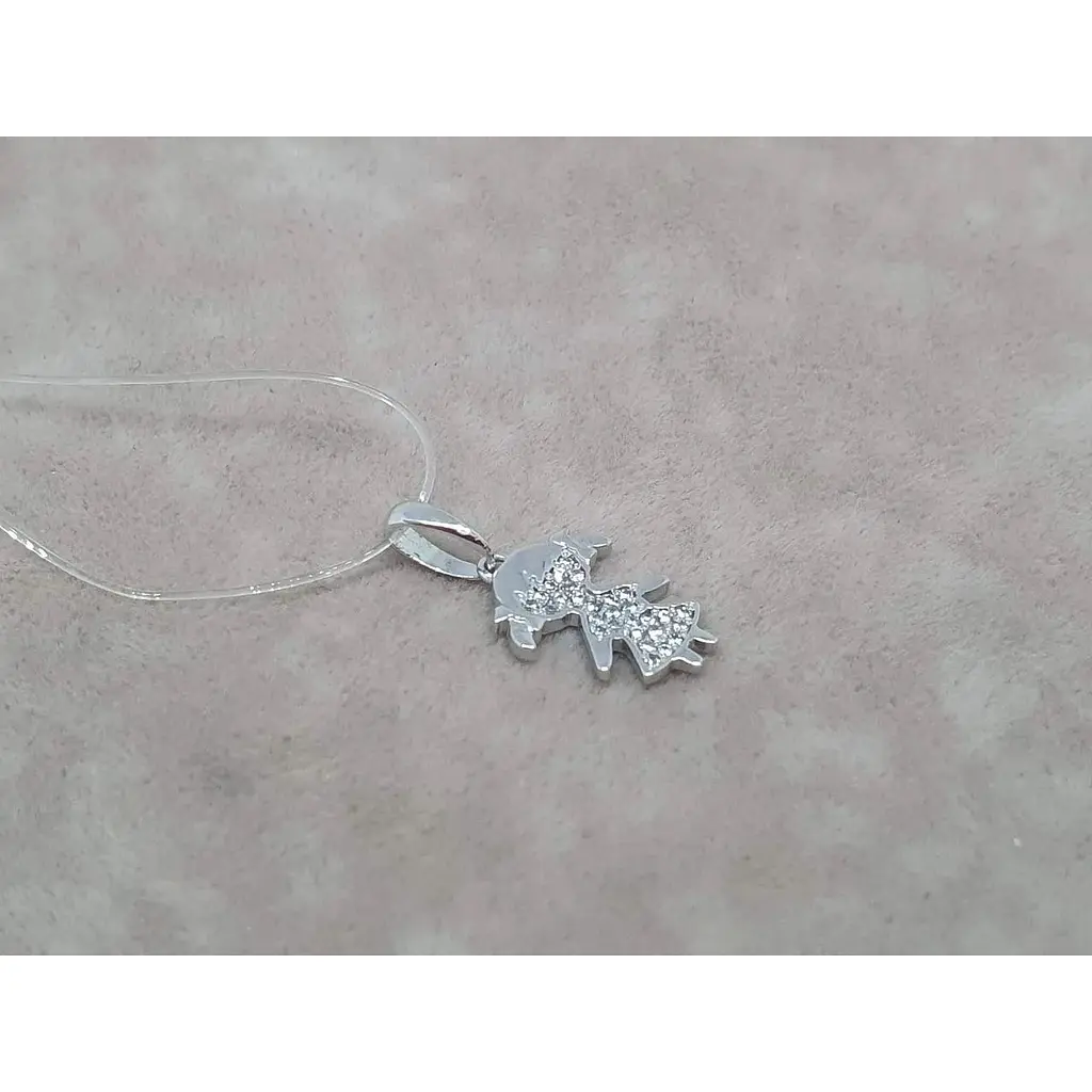 Срібна підвіска Qvaliz Дівчинка з фіанітами. 903-00818 - фото 2