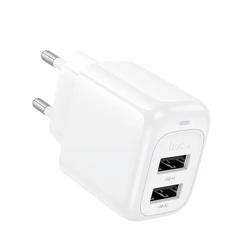 Сітчастий зарядний пристрій HOCO CS51A Surplus dual-port charger 2USB/2,4A білий - фото 4