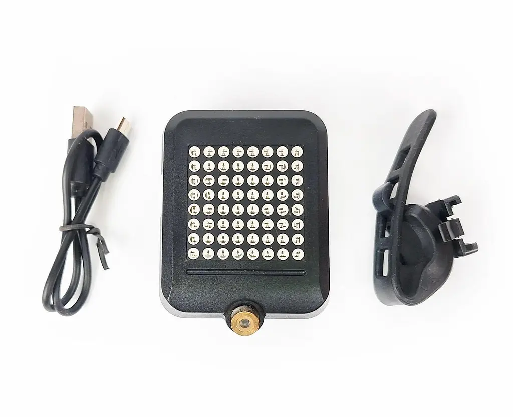 Велосипедна фара задня West Biking гіроскопічна з сигналами повороту + лазер 64 Led 80 Lm 1200 mAh 7.1х5.8х3 см (G0001123) - фото 3