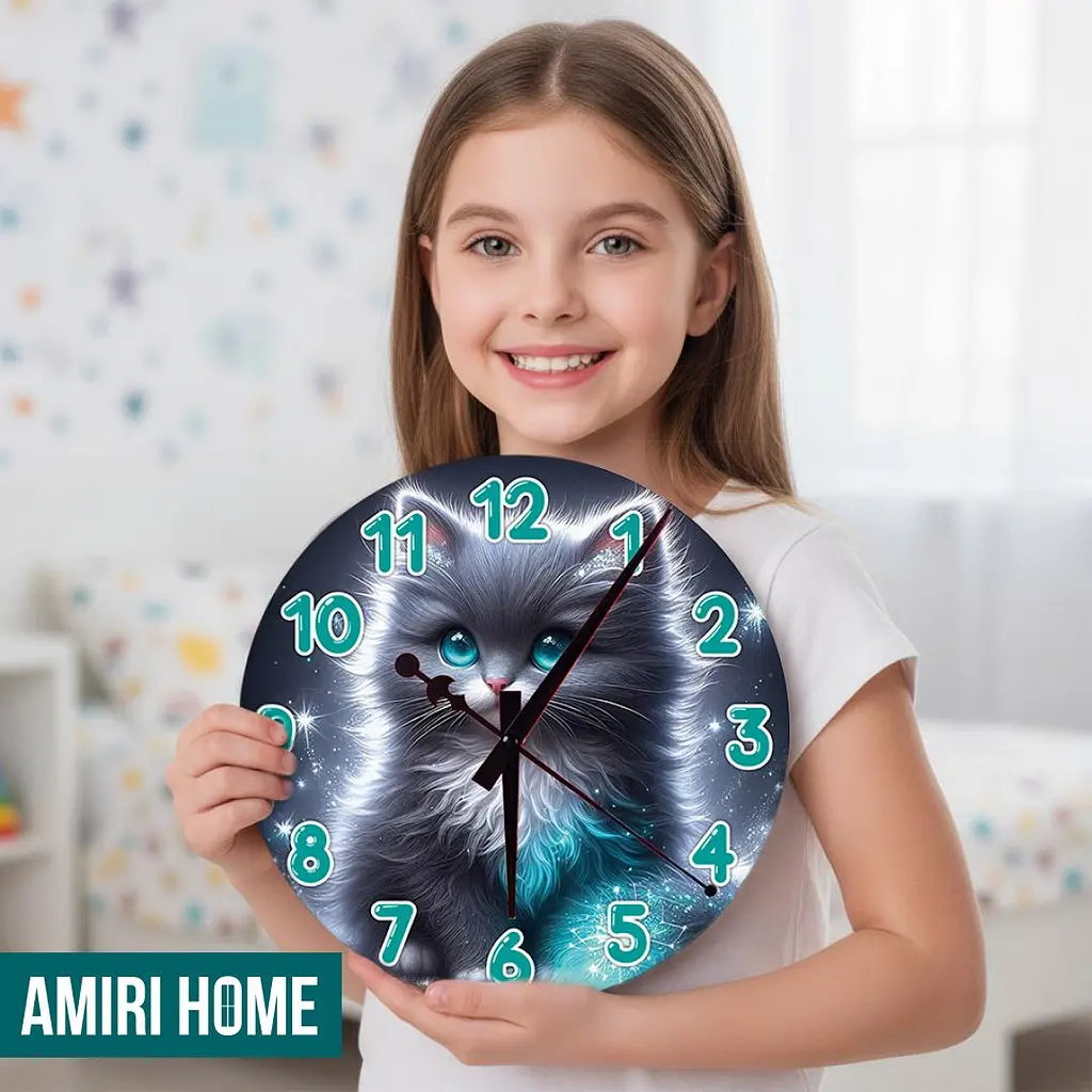 Настенные часы AMIRI HOME Серый котик 28 см VG1011 - фото 3