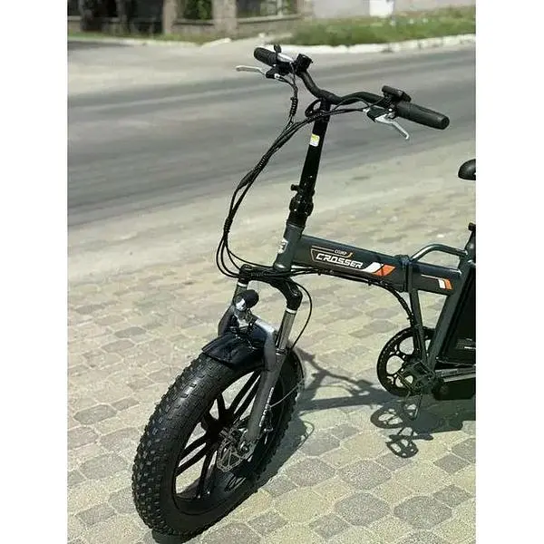 Электровелосипед Crosser Comp фетбайк 350W 12Ah серый с оранжевым - фото 6